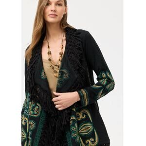 NEW JOHNNY WAS Biya Draped Sweater, Coatigan, Size L